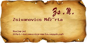 Zsivanovics Márta névjegykártya
